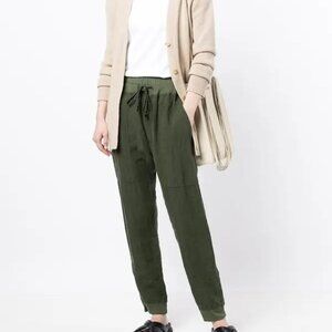 Bassike 100% Linen High-Waisted Track Pants